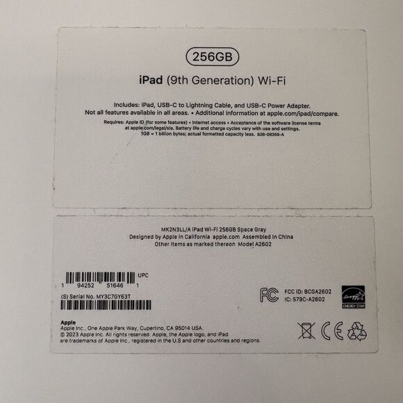 Apple iPad 9th Generation Space Gray EMPTY BOX ONLY!! - Picture 5 of 7